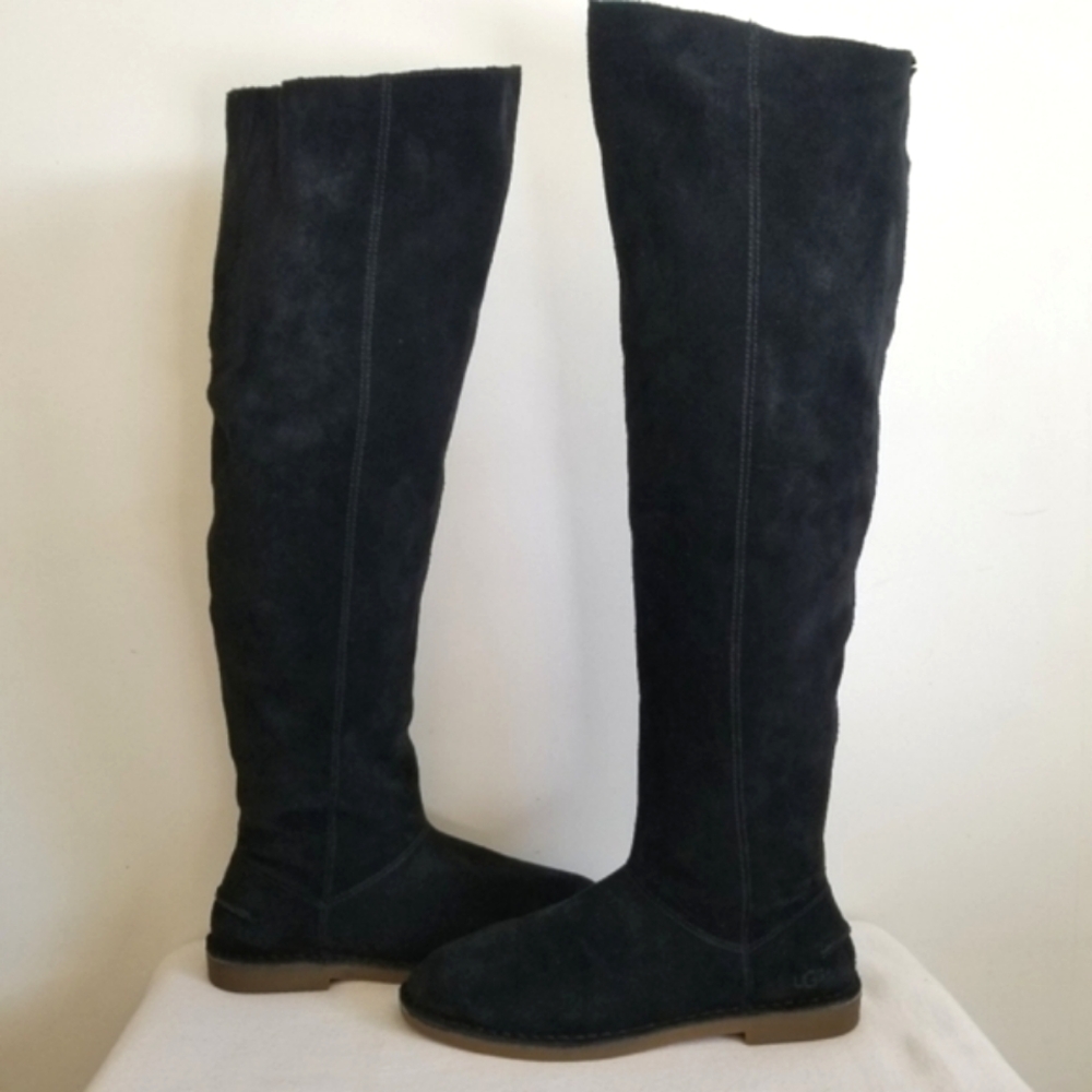 Ugg Loma Black Suede Over The Knee Boots Size 7